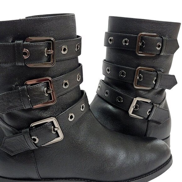 Longchamp Boots Booties Ankle 35 Black Leather - Picture 1 of 11